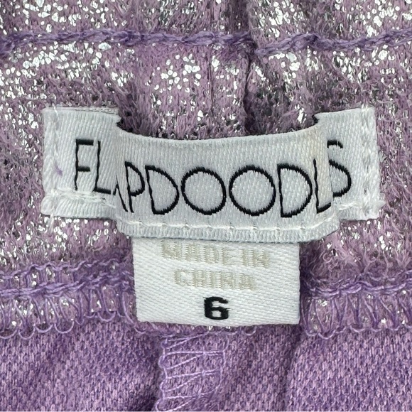 Flapdoodles Shiny Lavender Paper Bag Faux-Tie-Waist Shorts - Picture 2 of 4